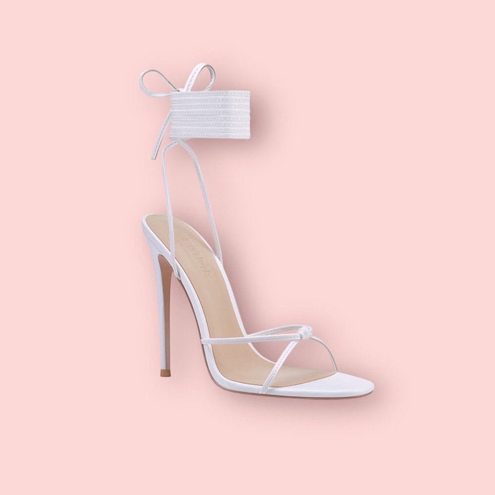 Elegant White Strappy Heels never worn
